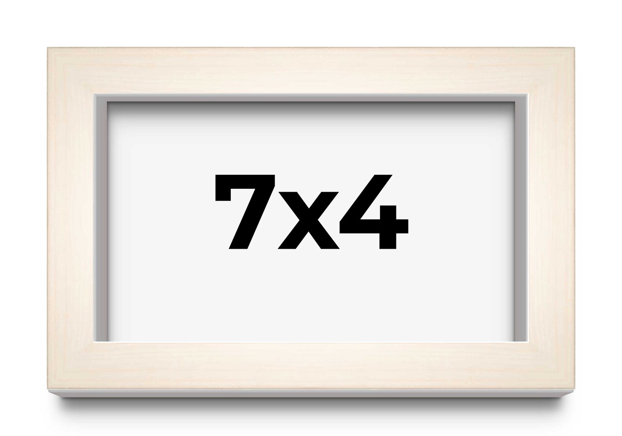 Photo Size Minimalist White Picture Frame - UV Acrylic, Foam Board Backing, Hanging Hardware